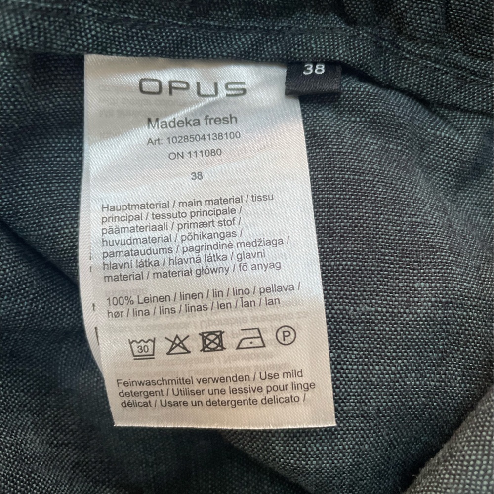 OPUS Linen Madeka Fresh Wide Leg Cropped Trousers Pants in Dark Emerald Size 38 - Picture 13 of 13